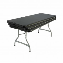 Tables pliantes, noir nesting 183x76cm, plastique, résistante, solide, polyéthylène HDPE pur, recyclable, table 6 personnes
