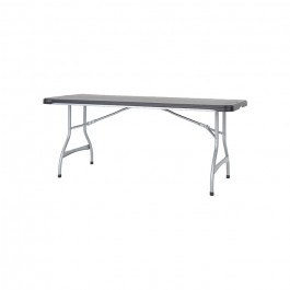 Tables pliantes, noir nesting 183x76cm, plastique, résistante, solide, polyéthylène HDPE pur, recyclable, table 6 personnes