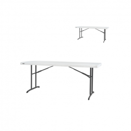 Tables pliantes, blanche nesting 183x76cm , plastique, résistante, solide, polyéthylène HDPE pur, recyclable, table 6 personnes
