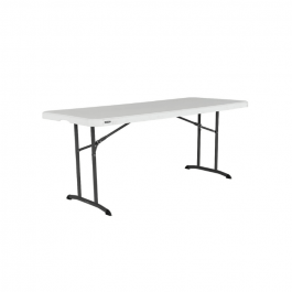 Tables pliantes, blanche nesting 183x76cm , plastique, résistante, solide, polyéthylène HDPE pur, recyclable, table 6 personnes