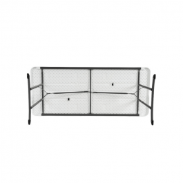Tables pliantes, blanche nesting 183x76cm , plastique, résistante, solide, polyéthylène HDPE pur, recyclable, table 6 personnes