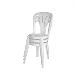chaises blanche empilable Bistrot Garrotxa, plastique, résistante, solide, polyéthylène HDPE pur, recyclable