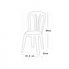 chaises blanche empilable Bistrot Garrotxa, plastique, résistante, solide, polyéthylène HDPE pur, recyclable