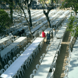 chaises blanche empilable Bistrot Garrotxa, plastique, résistante, solide, polyéthylène HDPE pur, recyclable