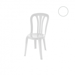 chaises blanche empilable Bistrot Garrotxa, plastique, résistante, solide, polyéthylène HDPE pur, recyclable