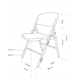 chaises jumbo pliante accrochable noir, plastique, résistante, solide, polyéthylène HDPE pur, recyclable