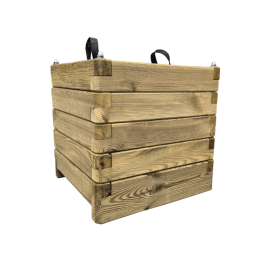 Jardinière Oléa en pin traité autoclave - 50x50x50cm, poids: 23 kg, résistante, solide et recyclable, Eco-responsable.