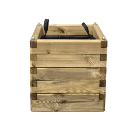 Jardinière Oléa en pin traité autoclave - 50x50x50cm, poids: 23 kg, résistante, solide et recyclable, Eco-responsable.