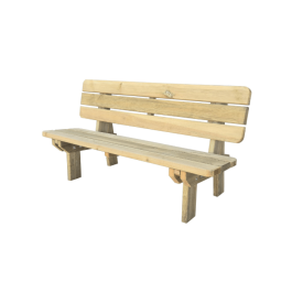 Banc Sylvestre en bois avec dossier 180x39 cm poids: 48kg résistante ,solide, éco-responsable
