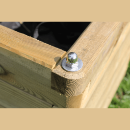 Jardinière Oléa en pin traité autoclave - 50x50x50cm, poids: 23 kg, résistante, solide et recyclable, Eco-responsable.