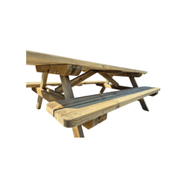 Lot de 3 tables pique-nique en bois à poser 230x90cm PMR  , résistante, solide , éco-responsable,