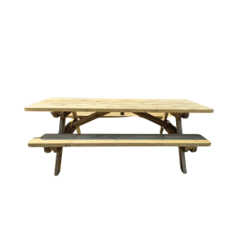 Lot de 3 tables pique-nique en bois à poser 230x90cm PMR  , résistante, solide , éco-responsable,