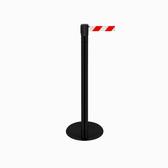 Poteau de guidage avec sangle pour délimitation zone ou foule Poteau de guidage avec sangle pour délimitation zone ou foule