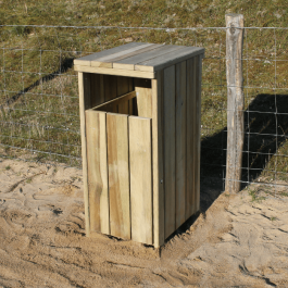 Corbeille Oléa pin du nord traité avec seau acier  – 90  litres - EUROSYLVIA