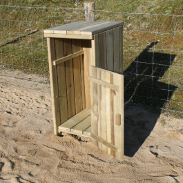 Corbeille Oléa pin du nord traité avec seau acier  – 90  litres - EUROSYLVIA