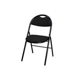 Chaise pliante Florence non accrochable en tissu M1 piètement noir COLORIS  noire