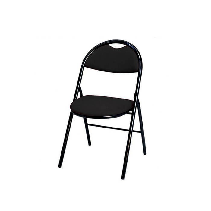 Chaise pliante Florencea ccrochable en tissu M1 piètement noir COLORIS noire Chaise pliante Florencea ccrochable en tissu M1 piètement noir COLORIS noire