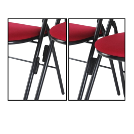 Chaise pliante Florence accrochable en tissu M1 piètement noir