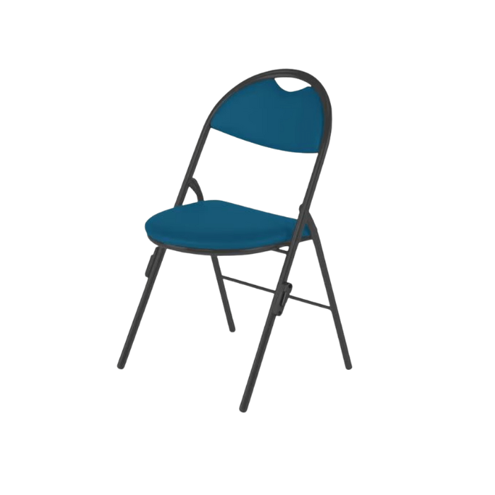 Chaise pliante Florence non accrochable en tissu enduit M2 bleu Chaise pliante Florence non accrochable en tissu enduit M2 bleu