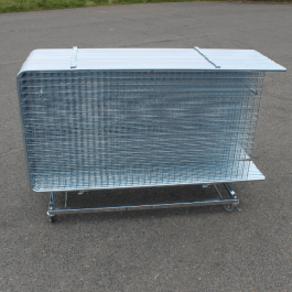 Lot de 24 grilles d'exposition 2x1m + 24 pieds + chariot - Fabrication française