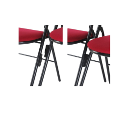 Chaise pliante Florence non accrochable en tissu enduit M1 piètement chromé