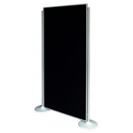 Panneau d'exposion clip'expo hauteur 200x100cm noir poteaux gris