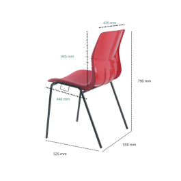 Chaise Kaline accrochable M2 - piètement chrome en Ø 22 mm