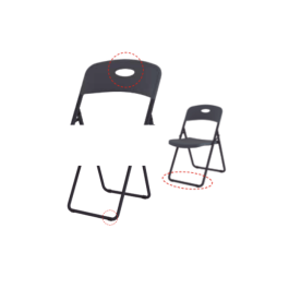 chaise pliante avec assise et dossier en polypropylène est équipée d'une barre anti enlisement