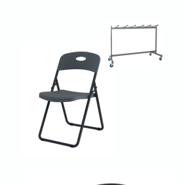 lot de 36 chaises pliantes Olafskid avec assise et dossier en polypropylène est équipée d'une barre anti enlisement