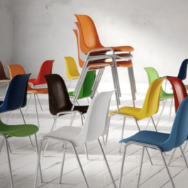 Chaise Hélène Naples non accrochable M4 - piètement noir en Ø18mm