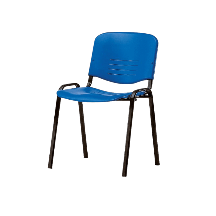 Chaise Iso empilable accrochable en polypro - piètement noir - Fabriquer en France