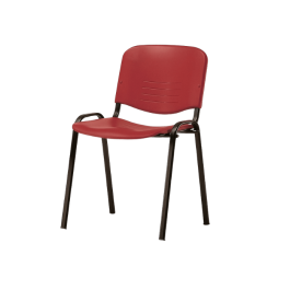Chaise Iso empilable accrochable en polypro - piètement noir - Fabriquer en France