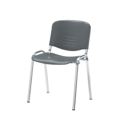 Chaise Iso empilable non accrochable en polypro - piètement chrome -Fabrication française