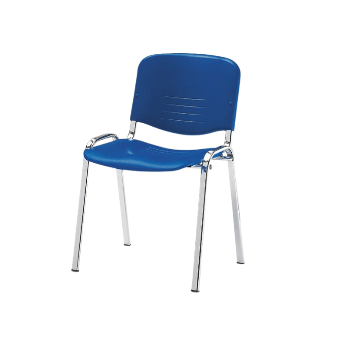 Chaise Iso empilable non accrochable en polypro - piètement chrome -Fabrication française Chaise Iso empilable non accrochable en polypro - piètement chrome -Fabrication française