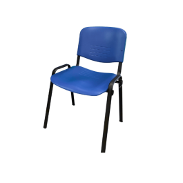 Chaise Iso empilable accrochable en polypro - piètement noir - fabrication française