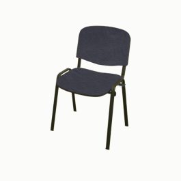 Chaise Iso en tissus enduis Mondial M2 empilable et accrochable - piètement noir-  Fabrication française-FAP-Collectivités