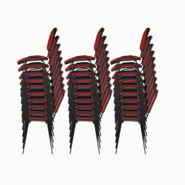 Chaise Iso en tissus enduis Mondial M2 empilable et accrochable - piètement noir-  Fabrication française-FAP-Collectivités