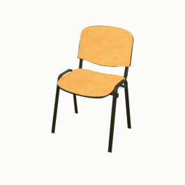 Chaise Iso en tissus enduis Mondial M2 empilable et accrochable - piètement noir-  Fabrication française-FAP-Collectivités