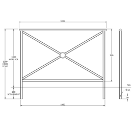 Barrière alliance - longueur 150 cm