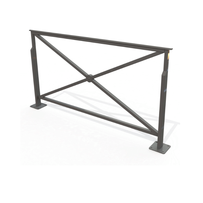 Barrière Croix de Saint André  de FAP COLLECTIVITES sur platines - longueur 164 cm Barrière Croix de Saint André  de FAP COLLECTIVITES sur platines - longueur 164 cm