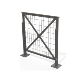 Barrière Croix de Saint André grillagée sur platines - longueur 84 cm