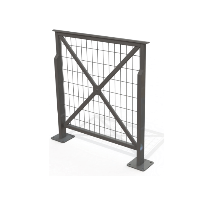 Barrière Croix de Saint André grillagée sur platines - longueur 84 cm Barrière Croix de Saint André grillagée sur platines - longueur 84 cm