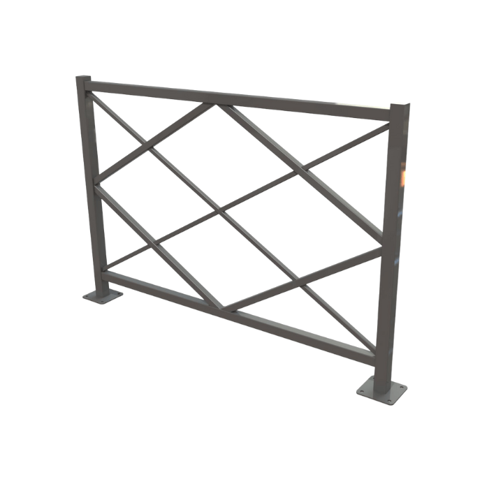 Barrière Losange de FAP-COLLECTIVITES sur platines - longueur 155 cm Barrière Losange de FAP-COLLECTIVITES sur platines - longueur 155 cm