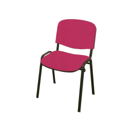 Chaise Iso Cluny en tissu enduit Urban M1 empilable - piètement noir