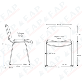Chaise empilable Iso M1 – Confort et sécurité, fabriquée en France