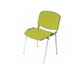 Chaise Iso Cluny en tissu enduit Urban M1 empilable - piètement chrome -Fabrication française
