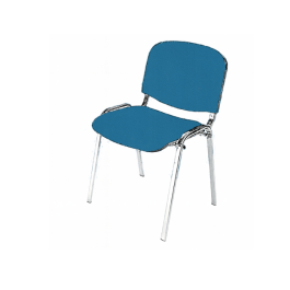 Chaise Iso Cluny en tissu enduit Urban M1 empilable accrochable - piètement chrome - fabrication française