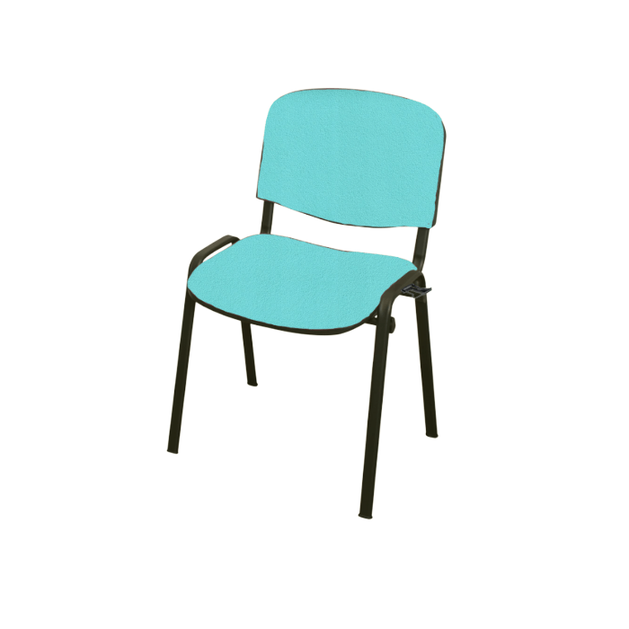 Chaise Iso Cluny en tissu enduit Urban M1 empilable accrochable - piètement noir Chaise Iso Cluny en tissu enduit Urban M1 empilable accrochable - piètement noir