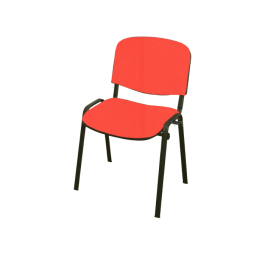 Chaise Iso Cluny en tissu enduit Urban M1 empilable accrochable - piètement noir