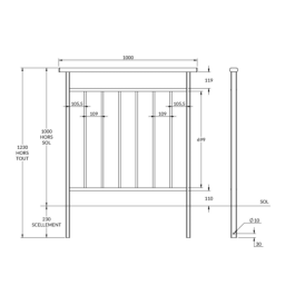 Barrière Bonne Garde à sceller - longueur 100 cm Barrière Bonne Garde à sceller - longueur 100 cm
